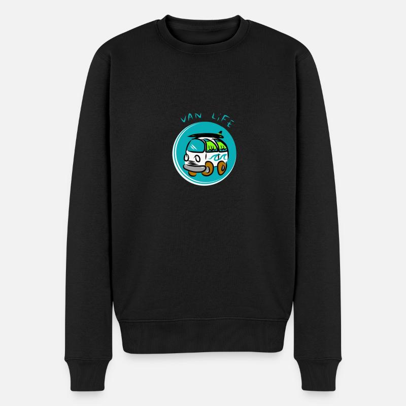 Van Leben - Männer Premium Bio Pullover - Schwarz