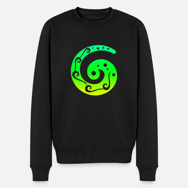 Maori Koru Art Polynesien Tribal Tattoo Geschenk - Männer Premium Bio Pullover - Schwarz