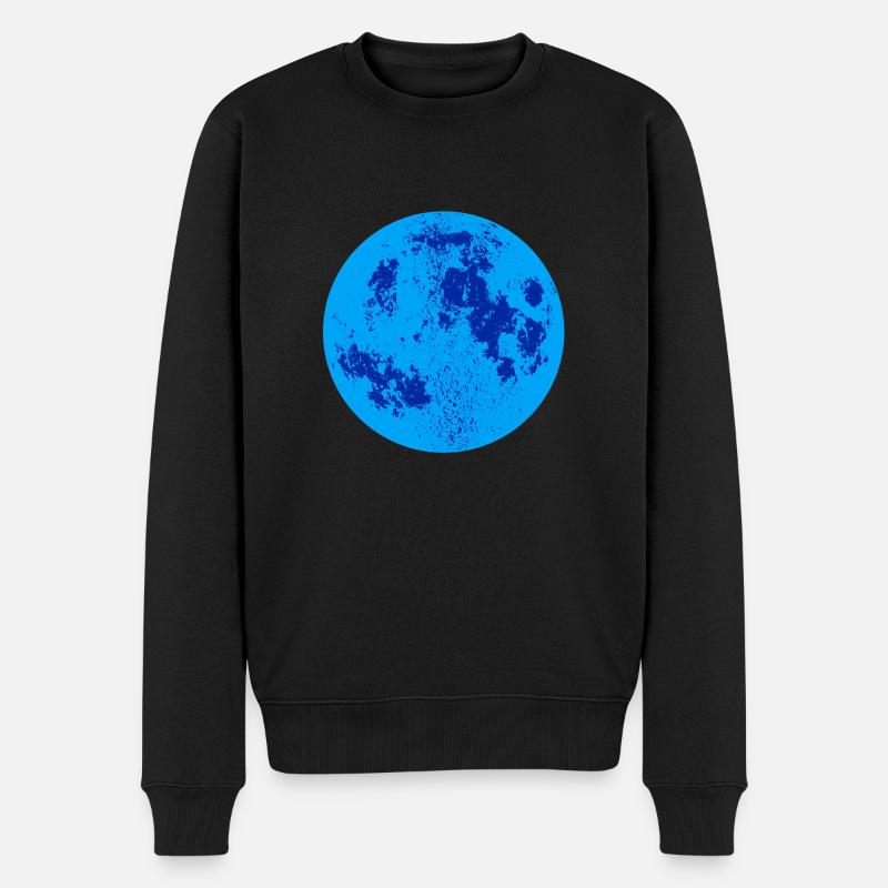 Blauer Mond - Männer Premium Bio Pullover - Schwarz