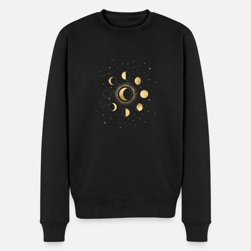Goldmondphasen - Männer Premium Bio Pullover - Schwarz