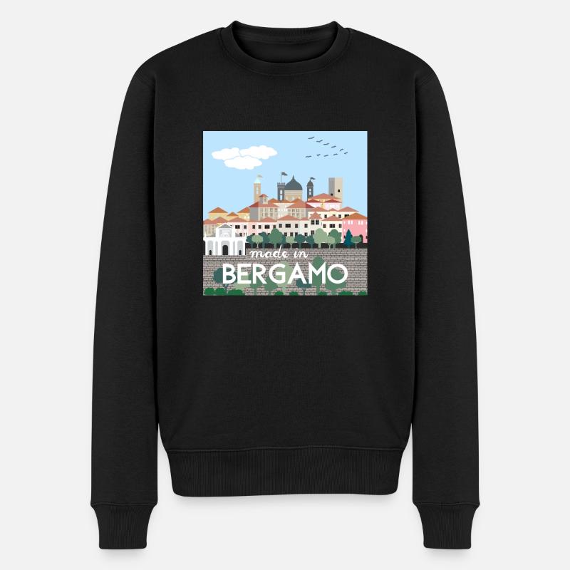 Oberes Bergamo - Männer Premium Bio Pullover - Schwarz