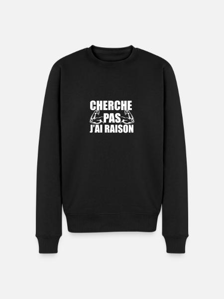 cherche pas j'ai raison - Pull Premium bio Homme - noir