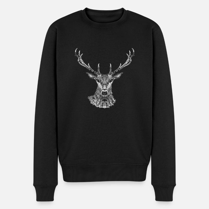cerf - Pull Premium bio Homme - noir
