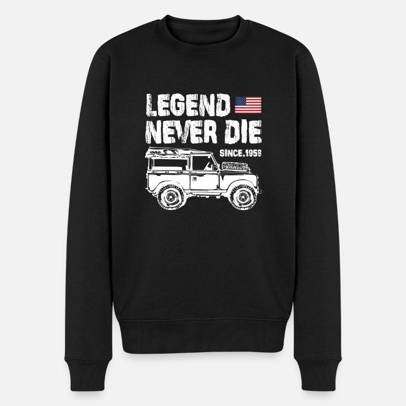 Jeep Legend Never Die - Männer Premium Bio Pullover - Schwarz