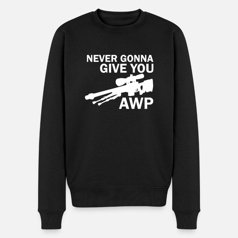 Ne vous donnera jamais AWP - Pull Premium bio Homme - noir