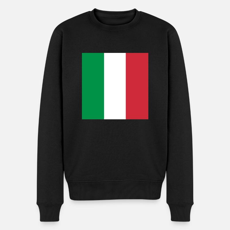 ITALIEN FLAGGE - Männer Premium Bio Pullover - Schwarz