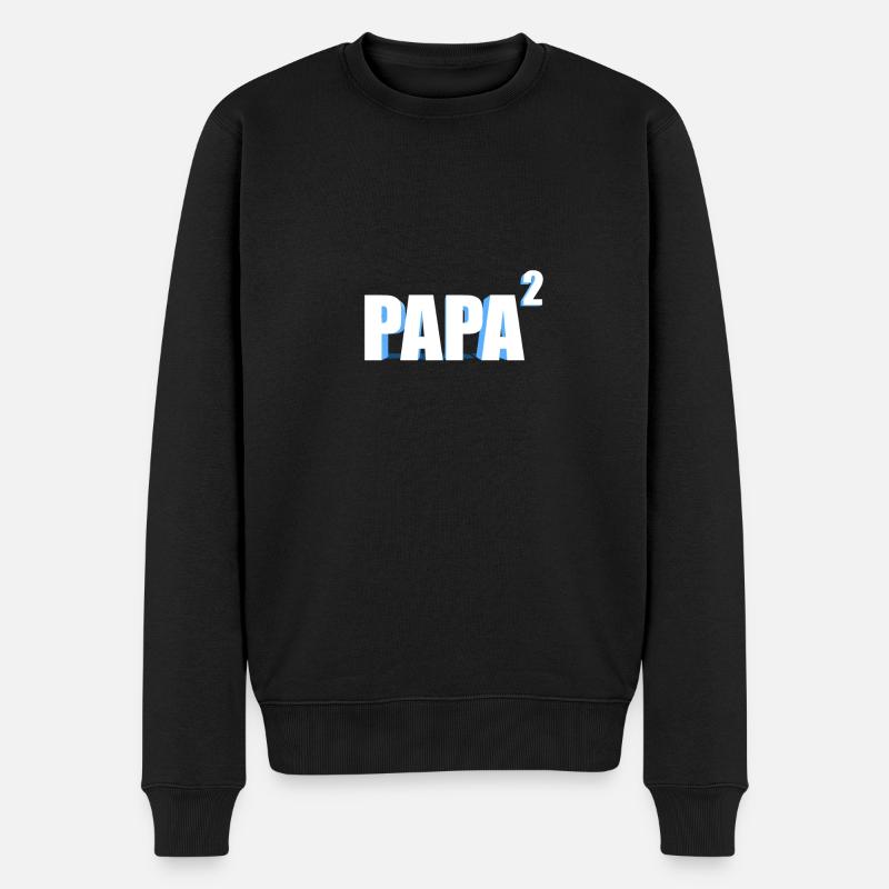 papa 2 :Le design pour les papas de 2 enfants 3D - Pull Premium bio Homme - noir