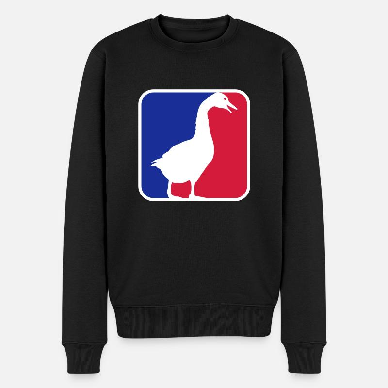 Gans Rot Blau - Männer Premium Bio Pullover - Schwarz