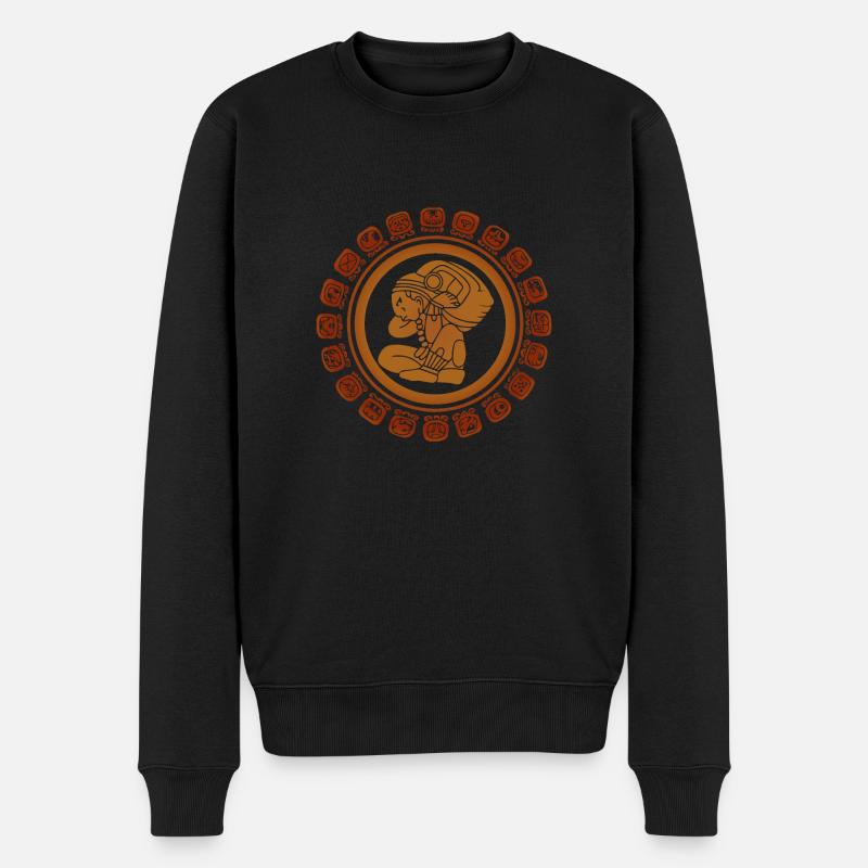 Maya Symbol Maya Kalender Geschenkidee - Männer Premium Bio Pullover - Schwarz