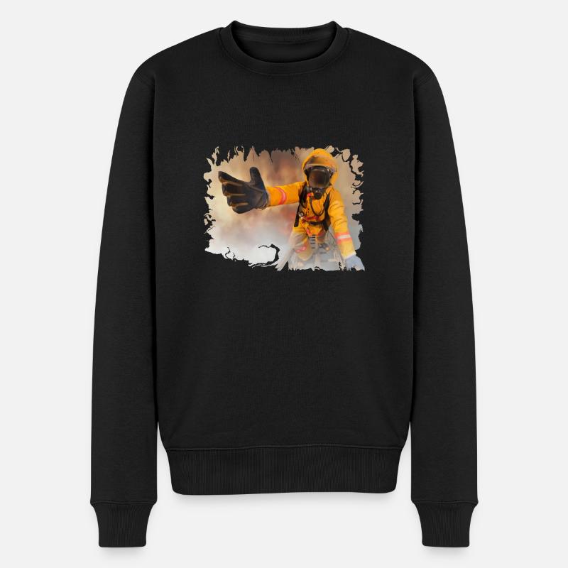 pompier pompier pompier - Pull Premium bio Homme - noir
