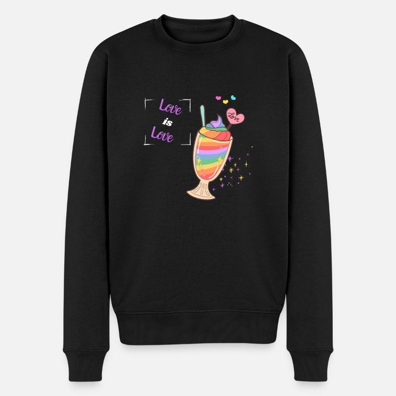 Love is Love - Männer Premium Bio Pullover - Schwarz