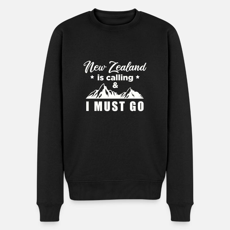 New Zealand is calling and I must go Geschenkidee - Männer Premium Bio Pullover - Schwarz
