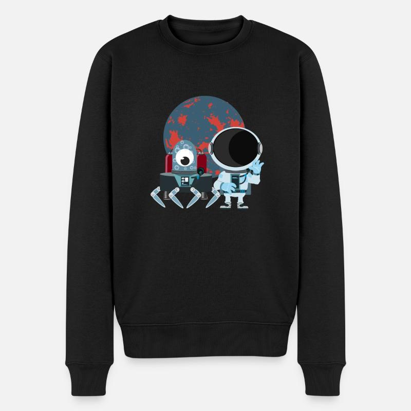 Raumfahrt mit Astronaut - Männer Premium Bio Pullover - Schwarz