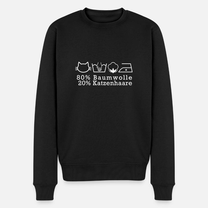Katzen Katzenhaar Katzenliebhaber Katzenfan - Männer Premium Bio Pullover - Schwarz