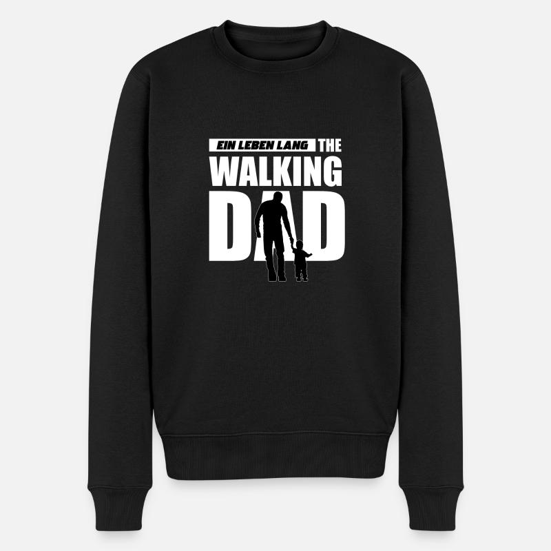The Walking Dad - Vater & Sohn Shirt - Männer Premium Bio Pullover - Schwarz