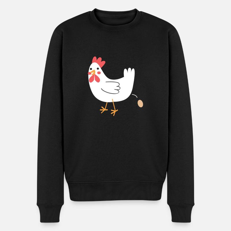 Huhn ein Ei! - Männer Premium Bio Pullover - Schwarz