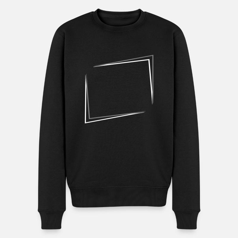 Umrandung 3D Effekt - Männer Premium Bio Pullover - Schwarz