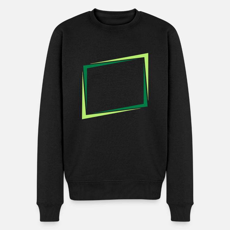 Rechteck Rahmen Schild - Männer Premium Bio Pullover - Schwarz