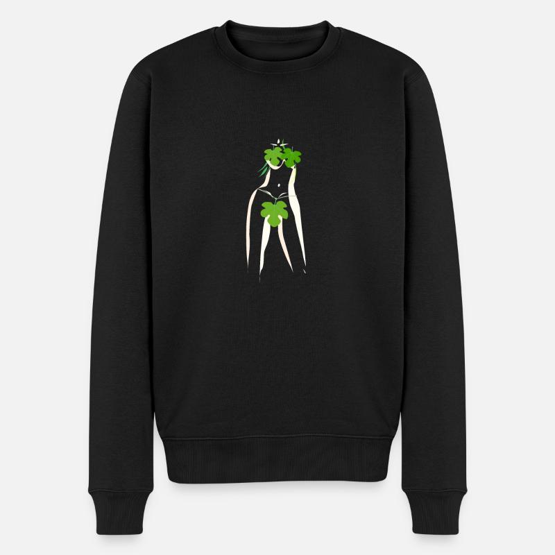 Abstrakte Eva - Männer Premium Bio Pullover - Schwarz