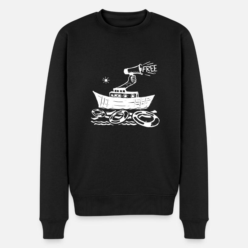 Rettungsboot, Seenotrettung - Männer Premium Bio Pullover - Schwarz