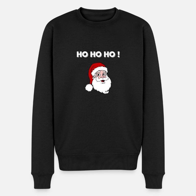 HO HO HO HO! Design Weihnachtsmann! - Männer Premium Bio Pullover - Schwarz