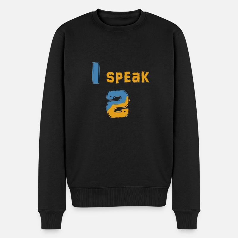 I Speak Python - For all Coder in Python - Männer Premium Bio Pullover - Schwarz