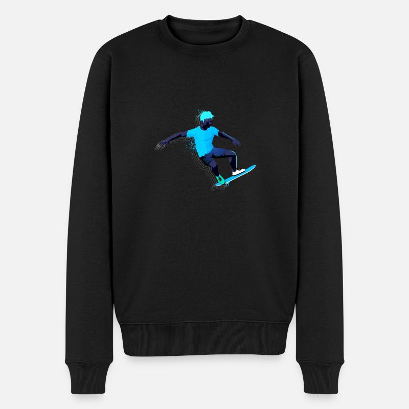 Skateboard - Männer Premium Bio Pullover - Schwarz