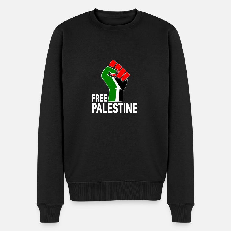 Freies Palästina - Männer Premium Bio Pullover - Schwarz