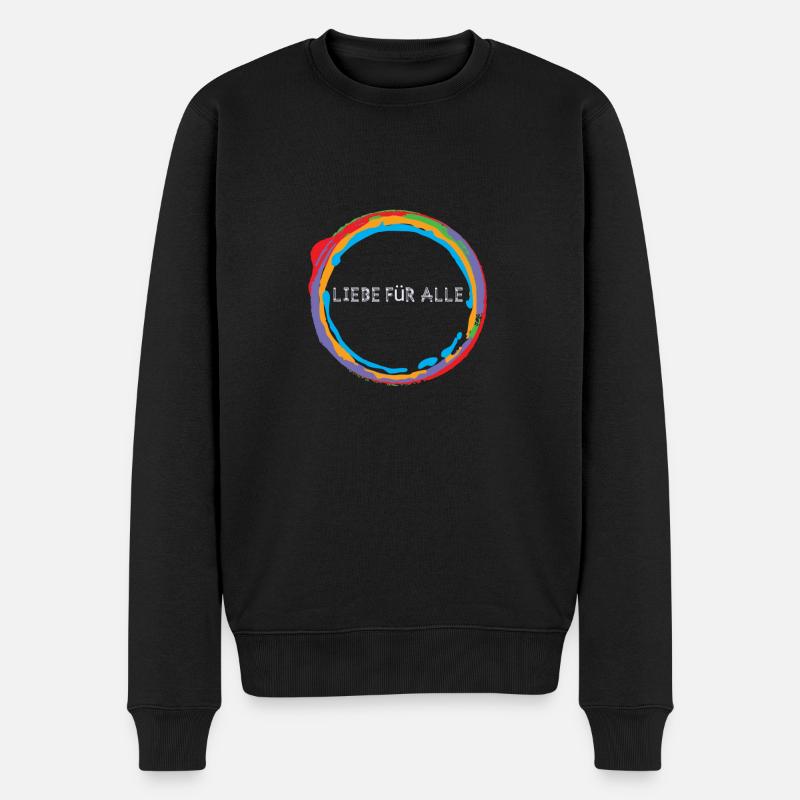 Liebe für Alle - Männer Premium Bio Pullover - Schwarz