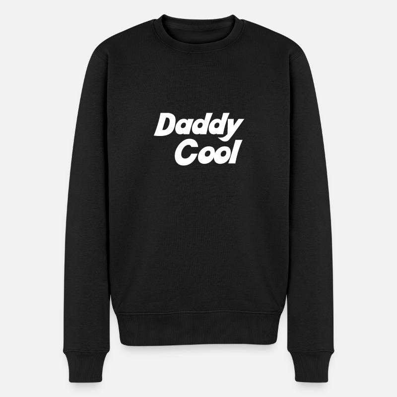 Daddy Cool (Typo 1, blanc) - Pull Premium bio Homme - noir
