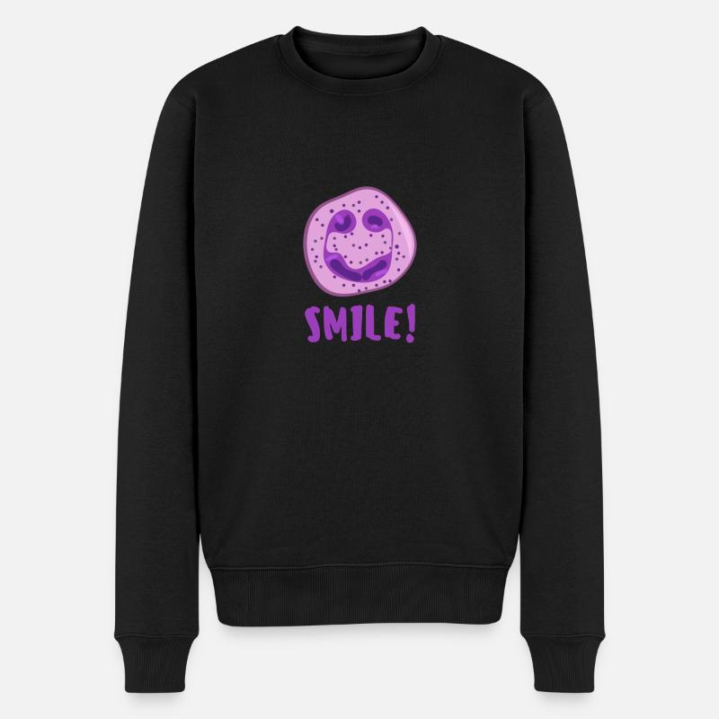 Neutrophile souriant de globule blanc - Pull Premium bio Homme - noir