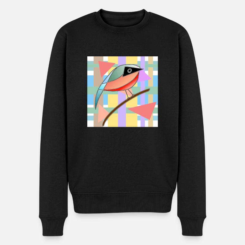 Vogel - Männer Premium Bio Pullover - Schwarz