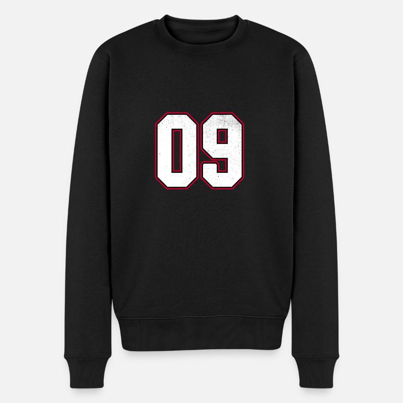 Number Zero Nine - 09 Klassischer Vintage Sport - Männer Premium Bio Pullover - Schwarz