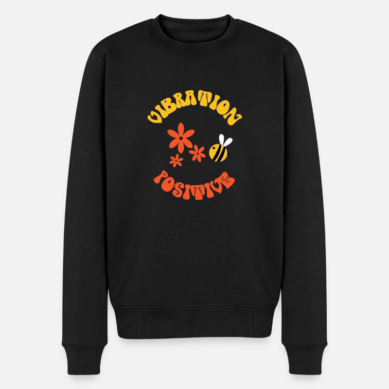 Positive Schwingung. - Männer Premium Bio Pullover - Schwarz
