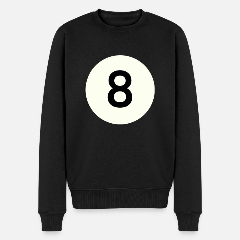 Billard Billardkugel Nr. 8 - Männer Premium Bio Pullover - Schwarz