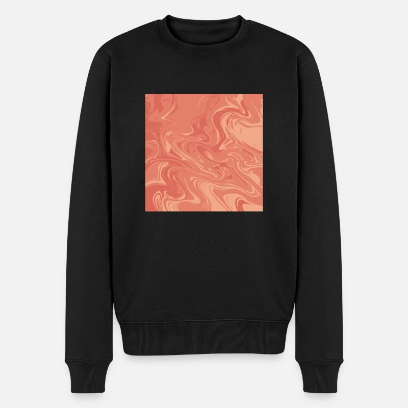 Marbre orange - Pull Premium bio Homme - noir