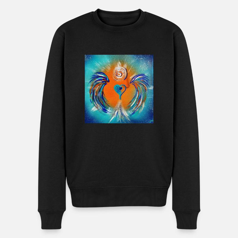 Herzengel Tun - Männer Premium Bio Pullover - Schwarz