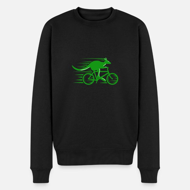 Australien Känguru Radfahrer Radfahren Geschenk - Männer Premium Bio Pullover - Schwarz