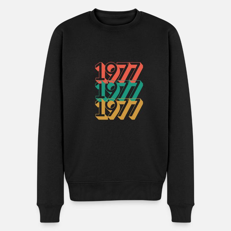 1977 - Männer Premium Bio Pullover - Schwarz
