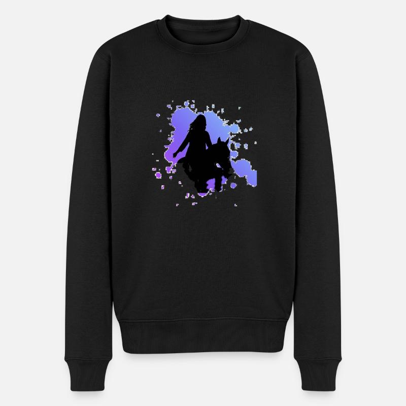 Pferd - Männer Premium Bio Pullover - Schwarz
