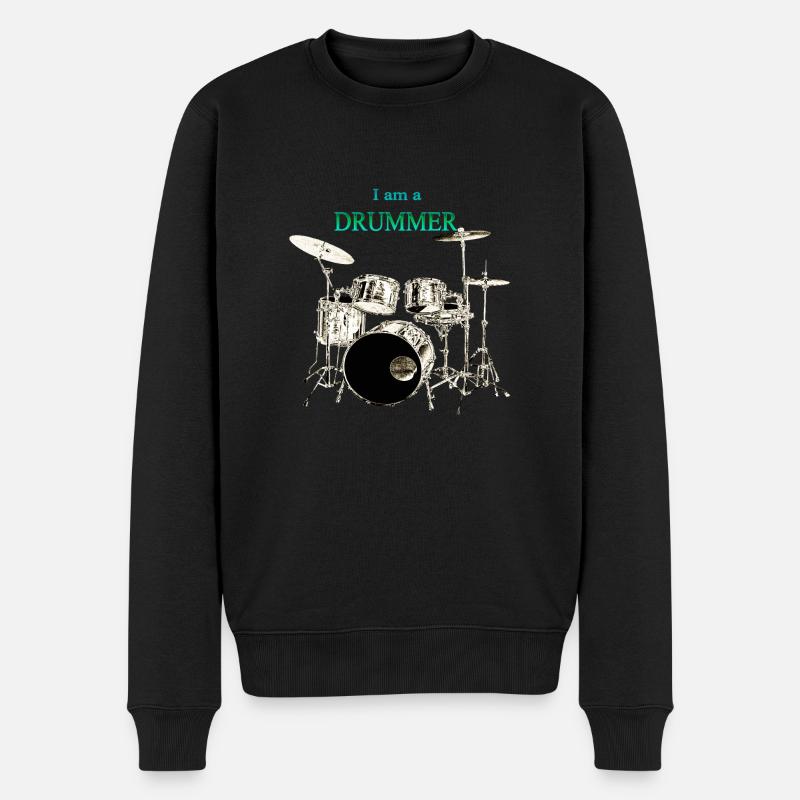 Je suis batteur batteur - Pull Premium bio Homme - noir