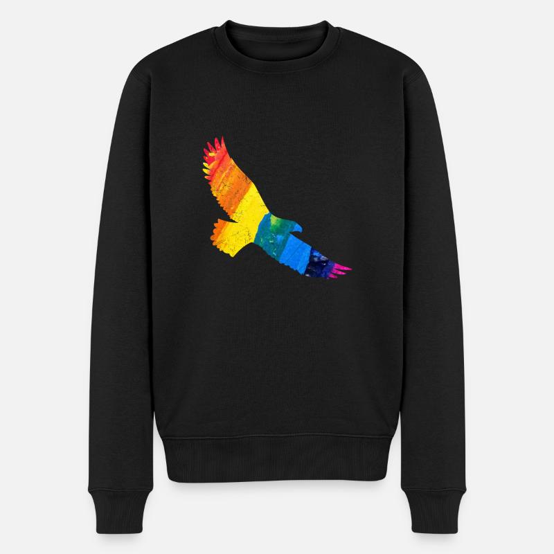 Rainbow Eagle Gift Idea - Men's Premium Organic Jumper - black