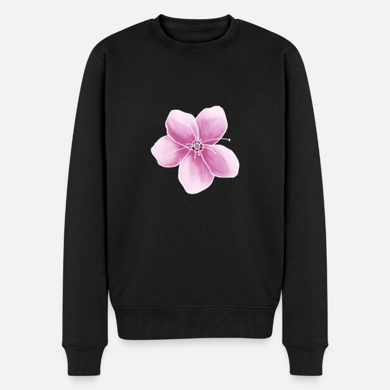 fleur de cerisier japon rose - Pull Premium bio Homme - noir