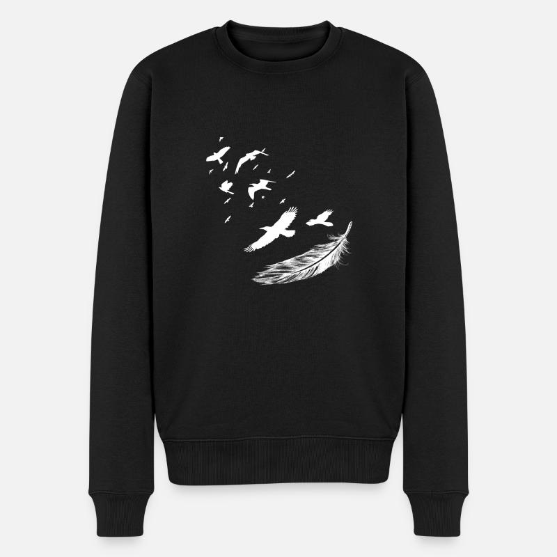 Sans oiseau & Plumeleicht - Pull Premium bio Homme - noir