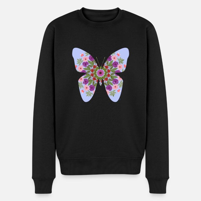 papillon et fleurs - Pull Premium bio Homme - noir