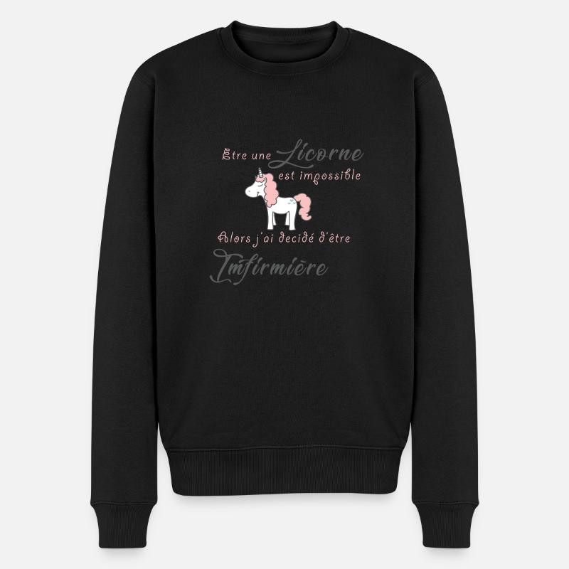 Licorne Infimiere - Pull Premium bio Homme - noir