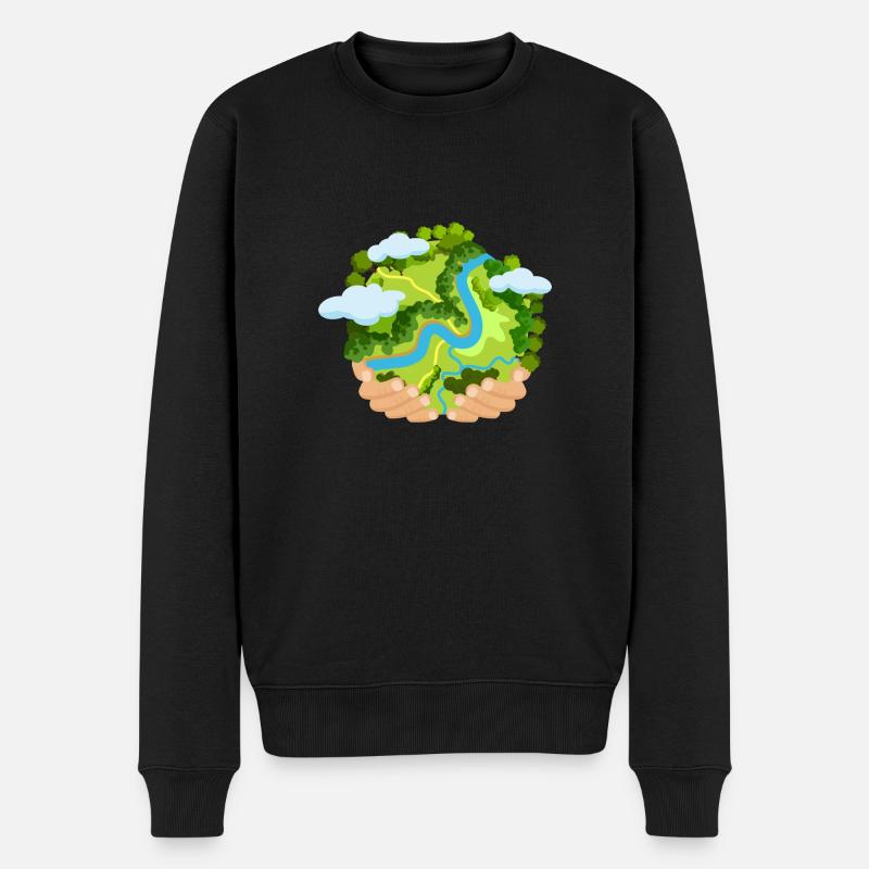 Save the planet Earth Day - Männer Premium Bio Pullover - Schwarz