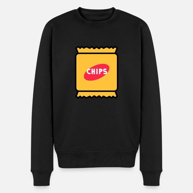 Kartoffelchips - Männer Premium Bio Pullover - Schwarz