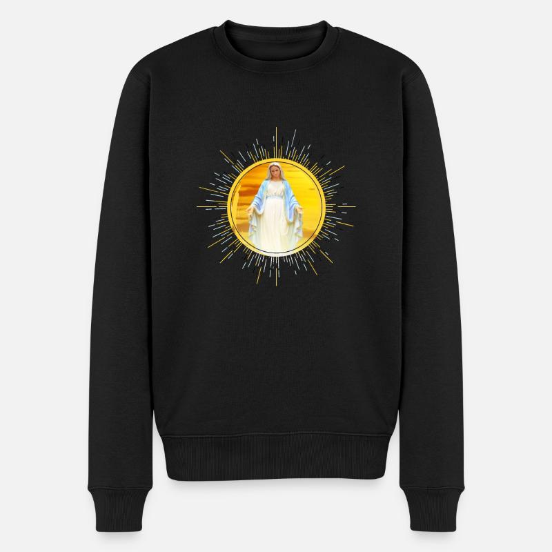 Maria Madonna - Männer Premium Bio Pullover - Schwarz