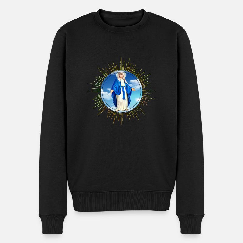 Maria Madonna - Männer Premium Bio Pullover - Schwarz
